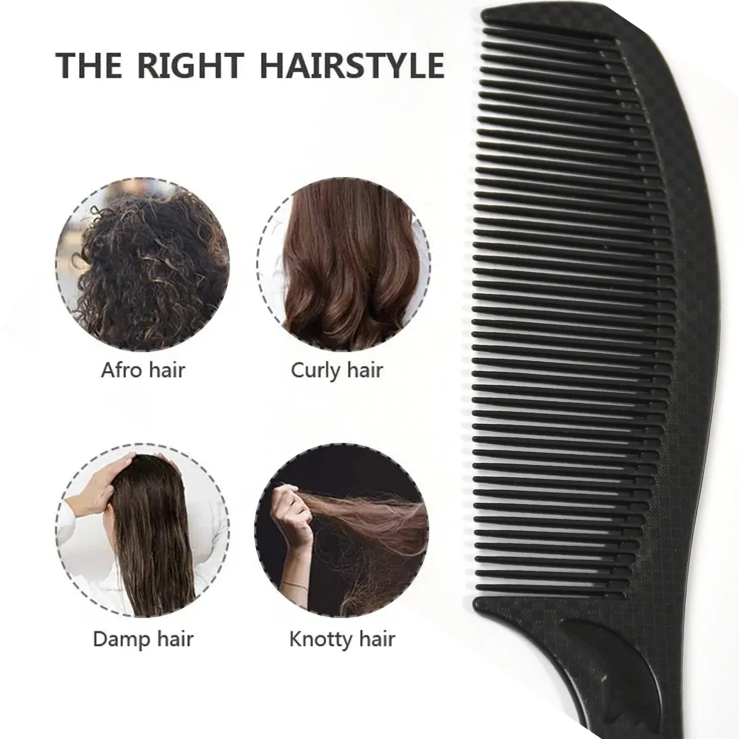 1404 Professional Hair Styling Salon Barber Combs for Hair Styling for Men Women and Kids Carbon Anti Static Comb