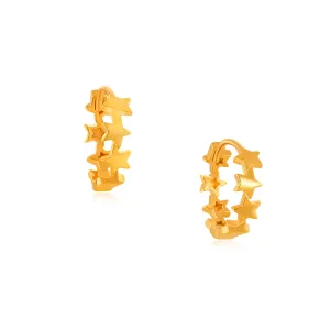 916 Gold Stars Hoop Earrings