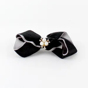 Banana Clip with Pearl Ribbon Bow