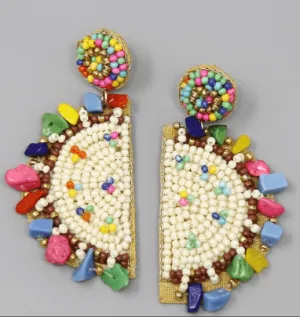 Beaded Taco Post Earrings 134205