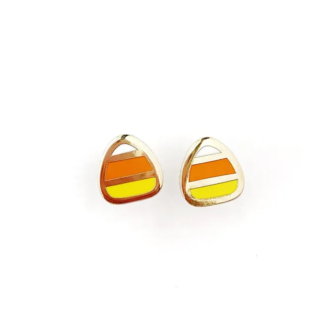 BECKY HELMS CANDY CORN STUD EARRINGS