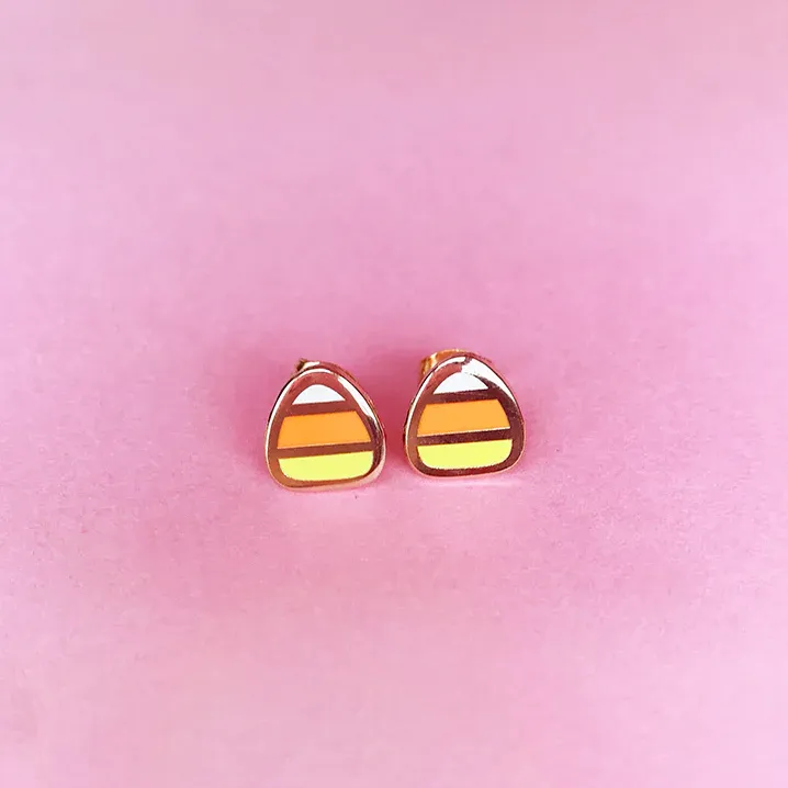 BECKY HELMS CANDY CORN STUD EARRINGS