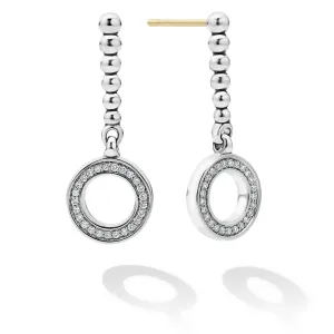 Caviar Spark Drop Circle Diamond Earrings