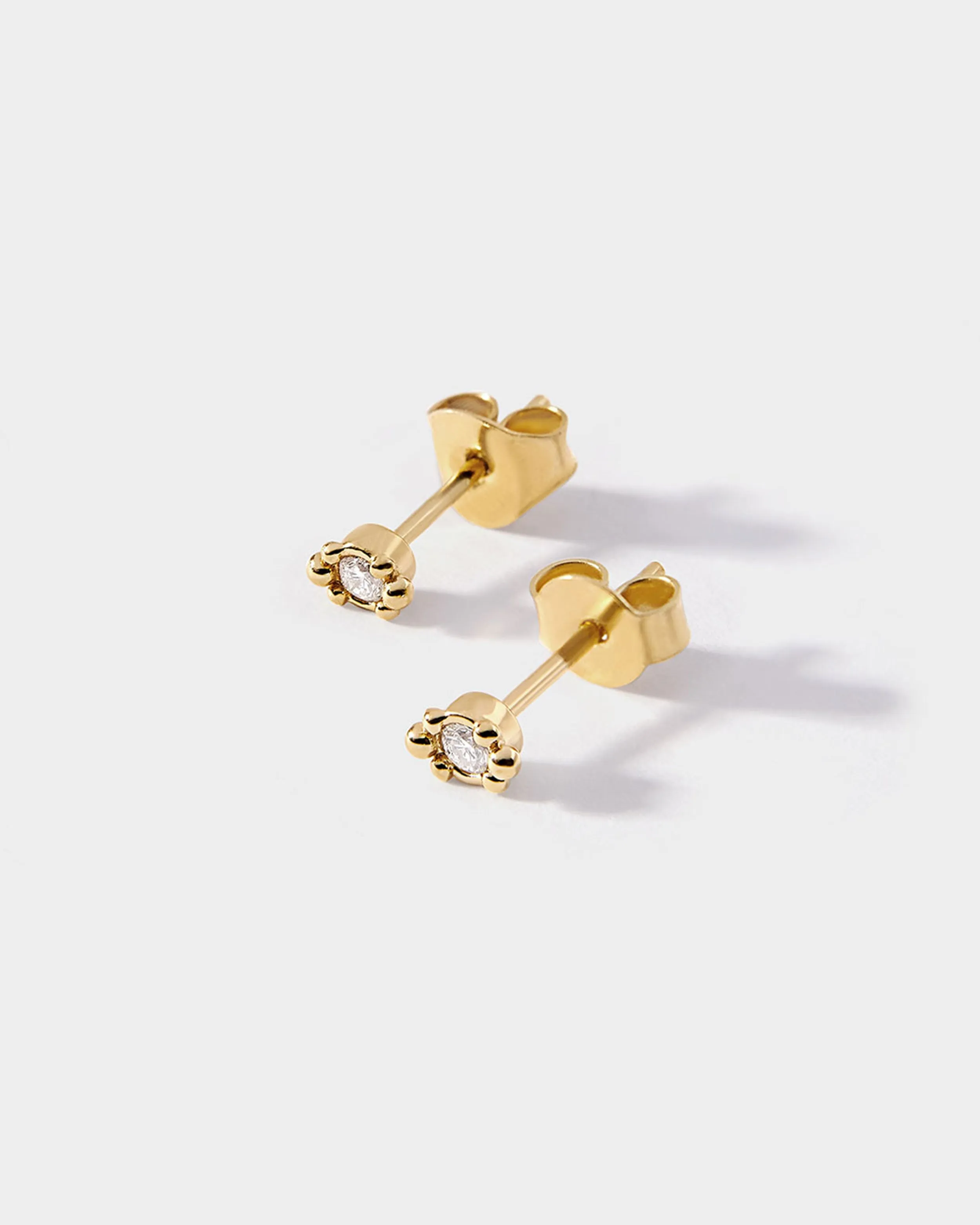 Cluster Diamond Stud Earrings - Yellow Gold