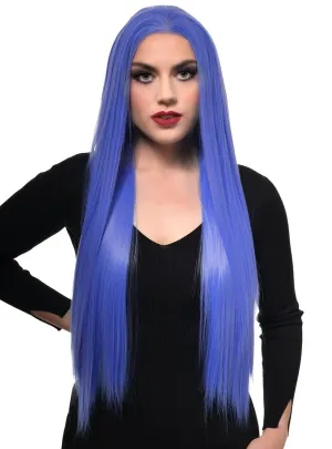 Cobalt Blue Extra Long Straight Lace Front Fashion Wig