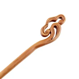 CrystalMood Handmade Carved Wood Hair Stick Cloud Peachwood