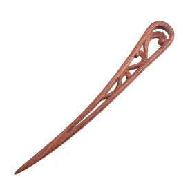 CrystalMood Handmade Carved Wood Hair Stick Curve