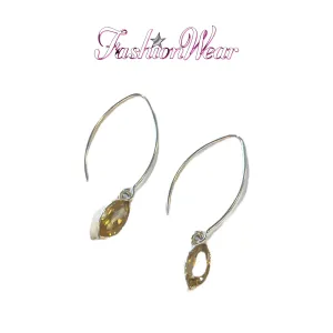 DAINTY HOOP TOPAZ CRYSTAL DROP EARRINGS