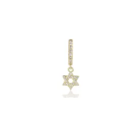 Dangling Magen David Pave Hoop