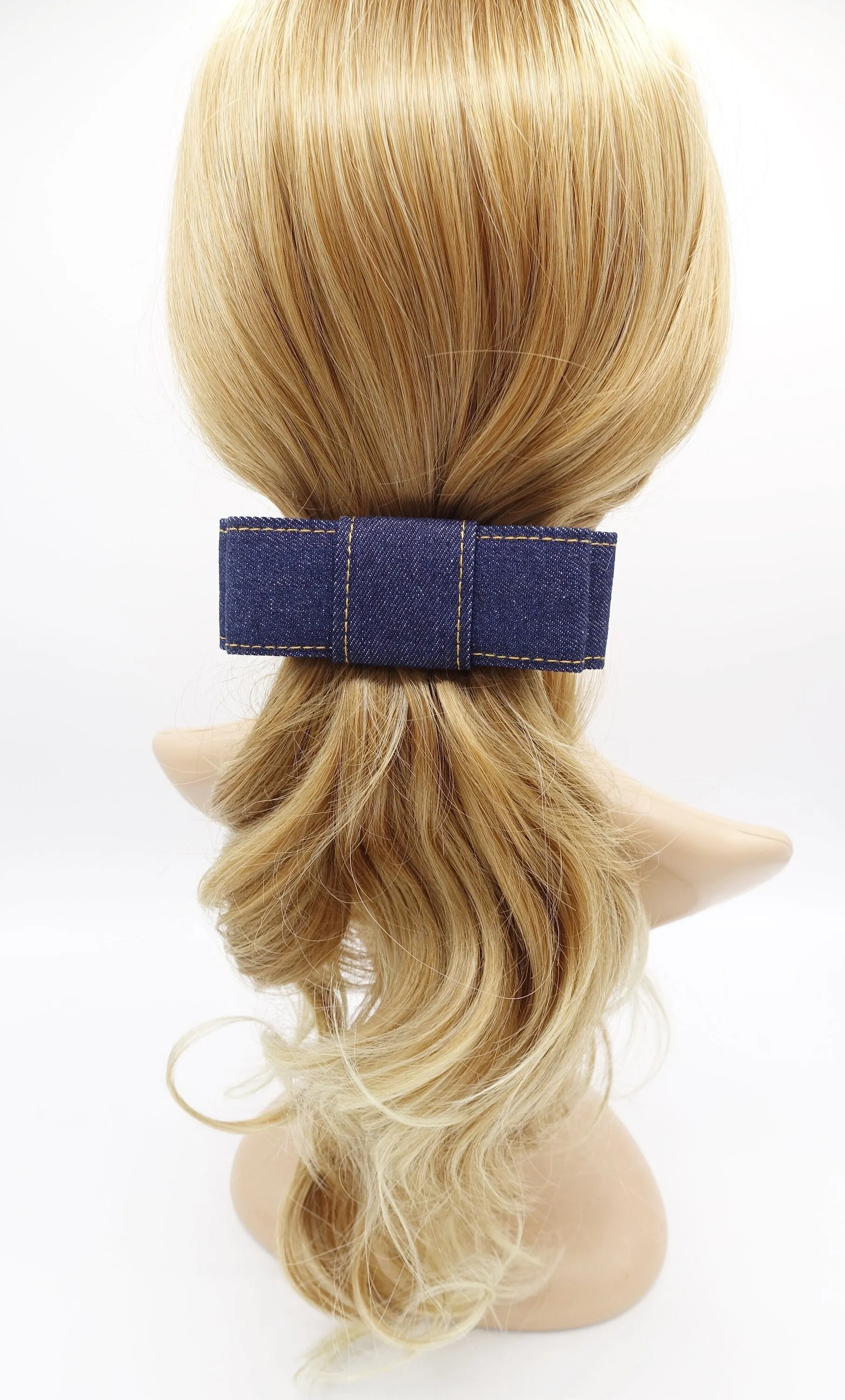 denim hair bow, flat hair bow, VeryShine hair bow for women