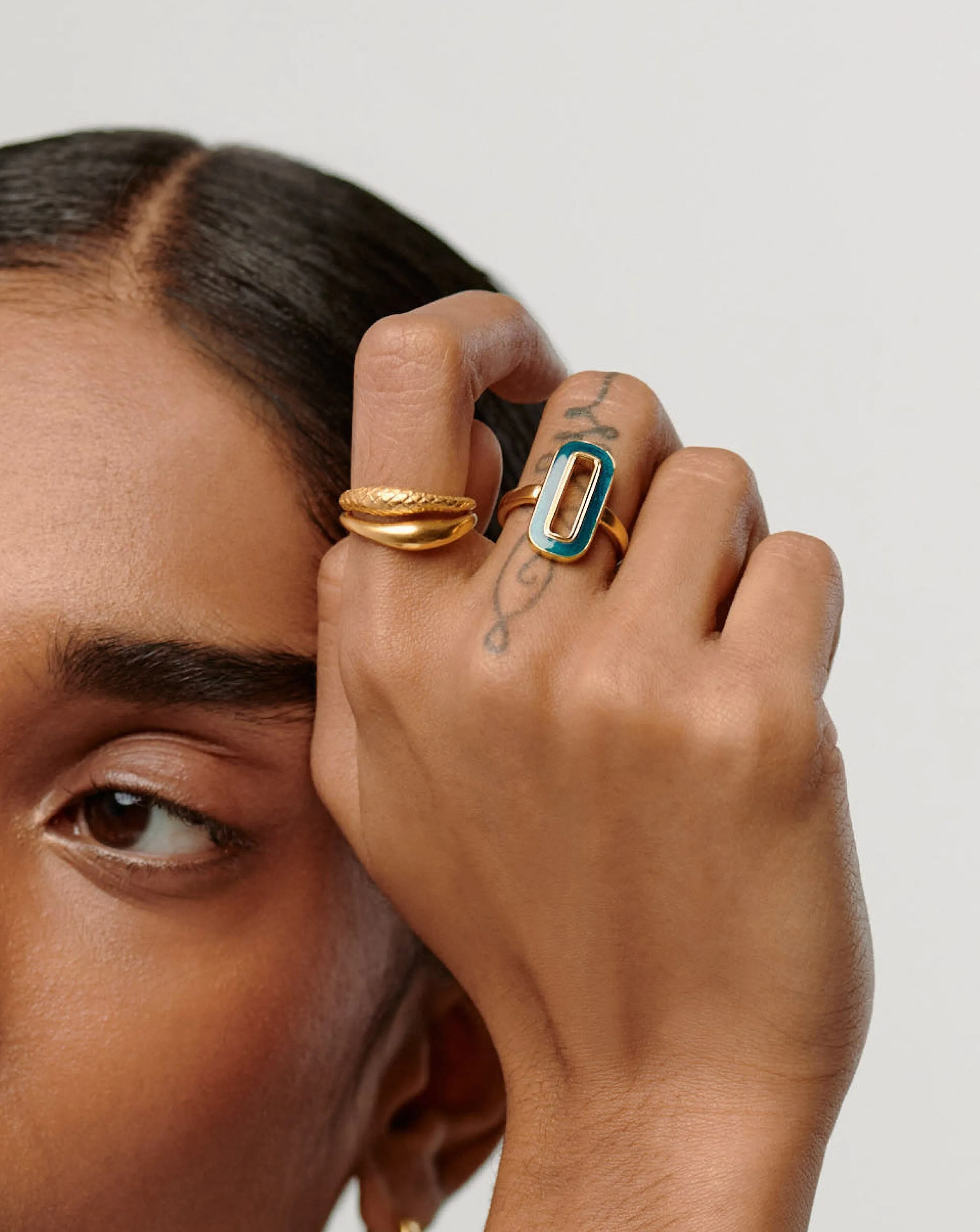 Enamel Haze Statement Ovate Ring