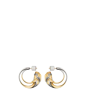 Eroz Hoop Earrings - Duo palladium with 24 carat gold plating