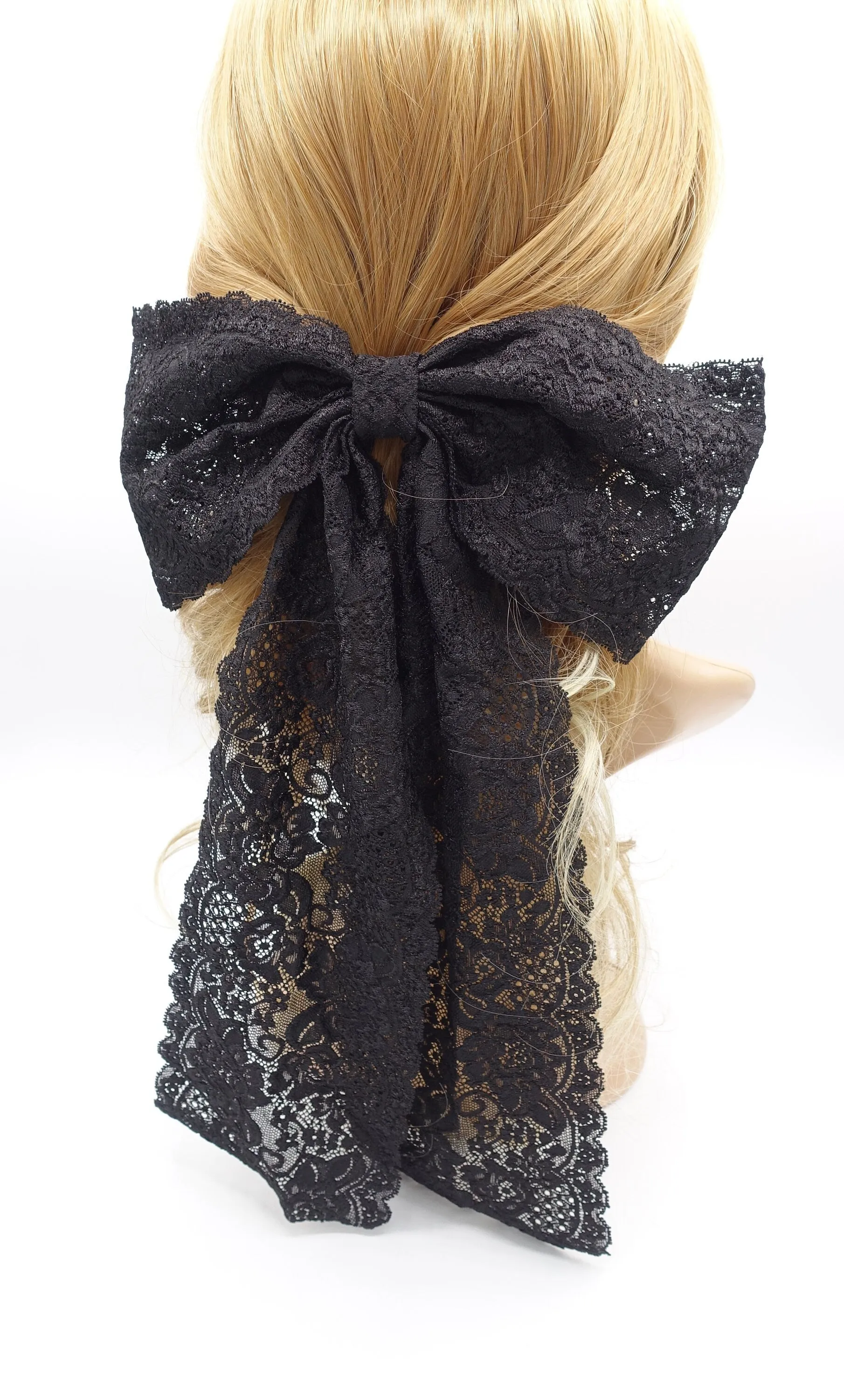 floral lace hair bow wedding hair bow for women