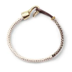 George Frost Cobra Leather Bracelet - Salt/ Pepper