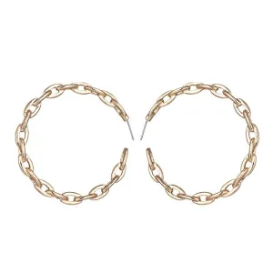 Gold Chain Link Hoop Earrings for Women