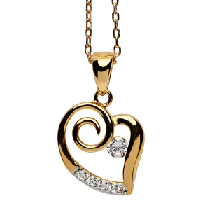 Gold Crystal Heart Necklace