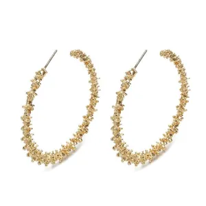 Gold Nugget Hoop Earrings