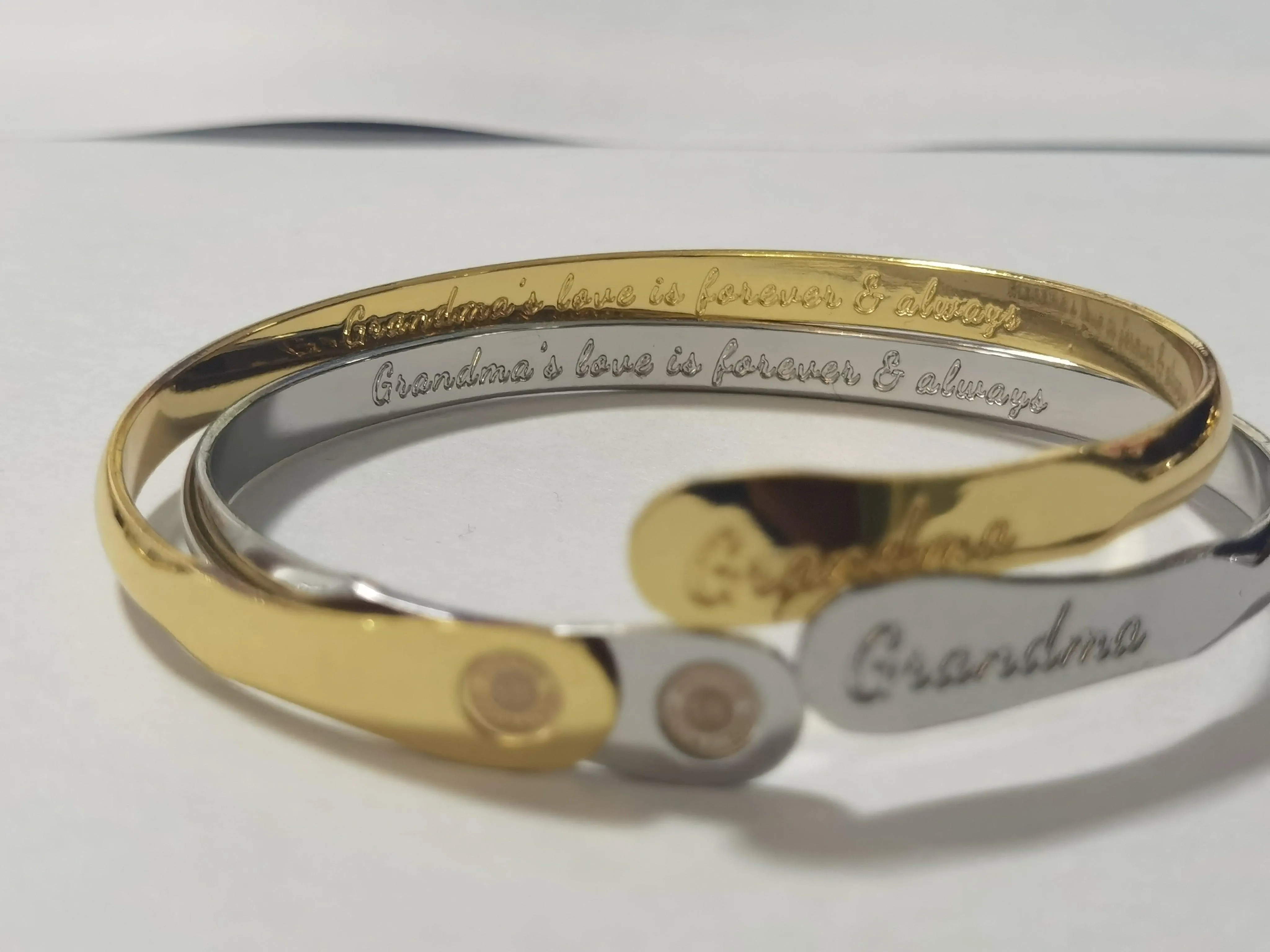 Grandma Bracelets, Engraved Bracelets Grandma’s love is forever & always