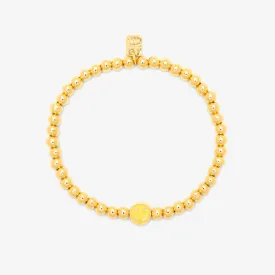 Happy Face Gold Bead Stretch Bracelet