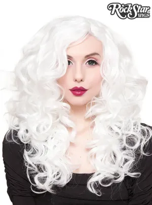 Lace Front 22" Curly White Womens Fashion Wig