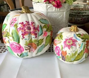 Large Or Small Painted Tobacco Leaf Pumpkins $49 and $69