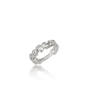 Living Heirloom Ring in White Gold with Diamonds - 6mm