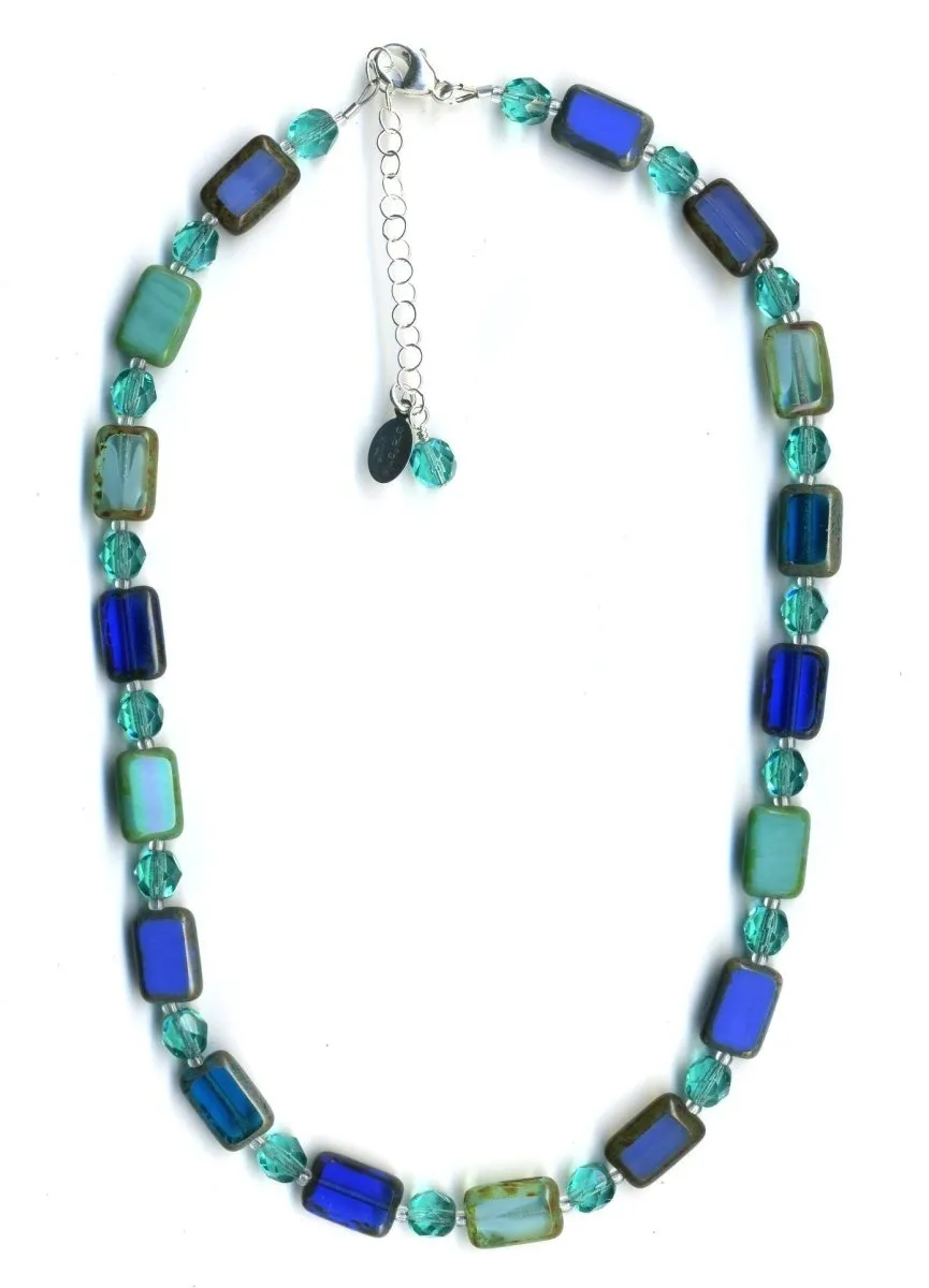 Ocean Mix Beaded Choker Necklace with Crystals