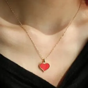 Pendant Gossip New Red Girl With Chain Heart Serena Clavicle Love Vintage Fashion Necklace