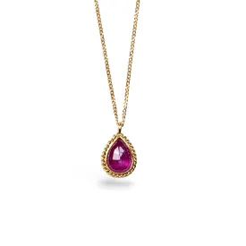 Petite Teardrop Ruby Necklace