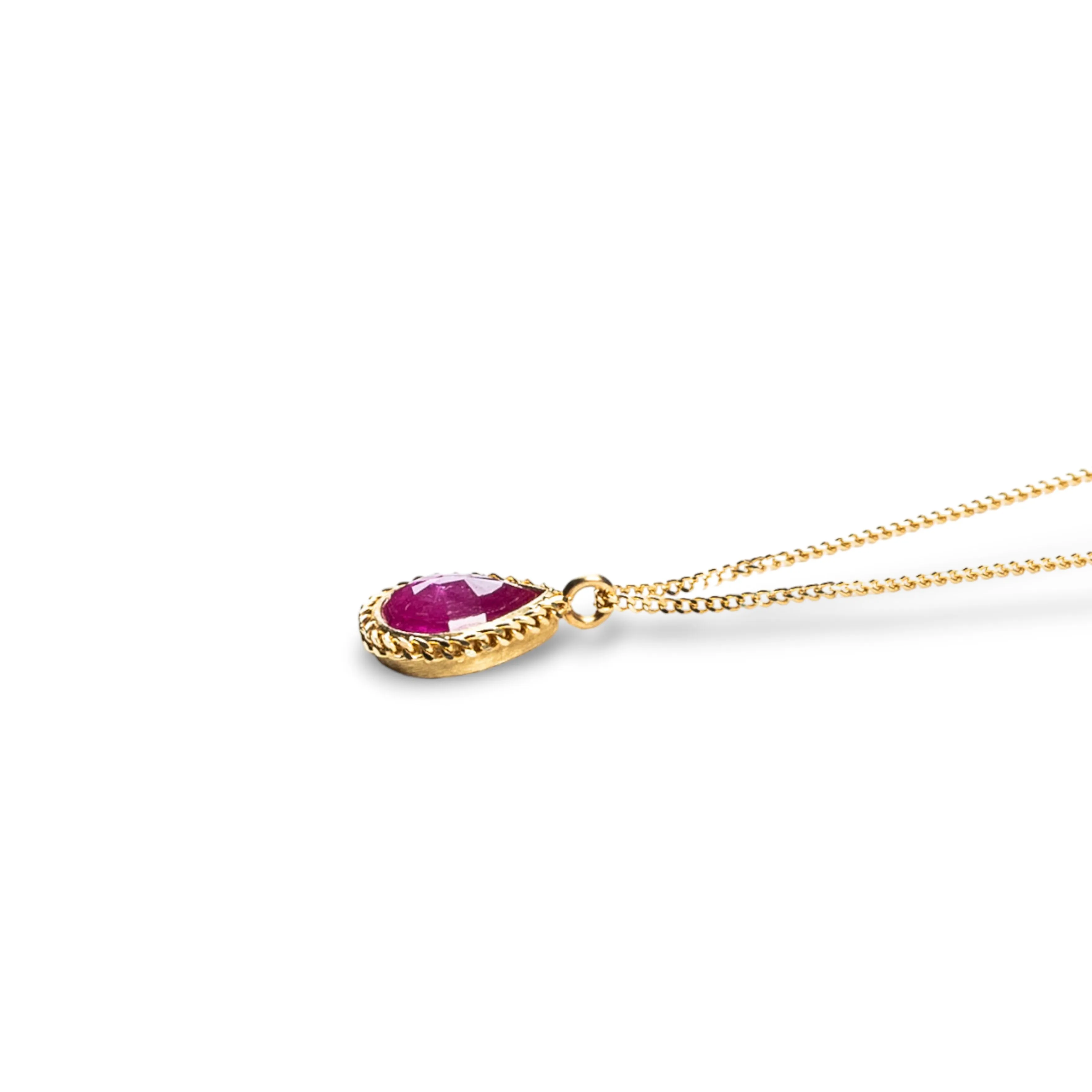 Petite Teardrop Ruby Necklace