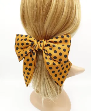 polka dot hair bow silk satin glossy hair french barrette for women