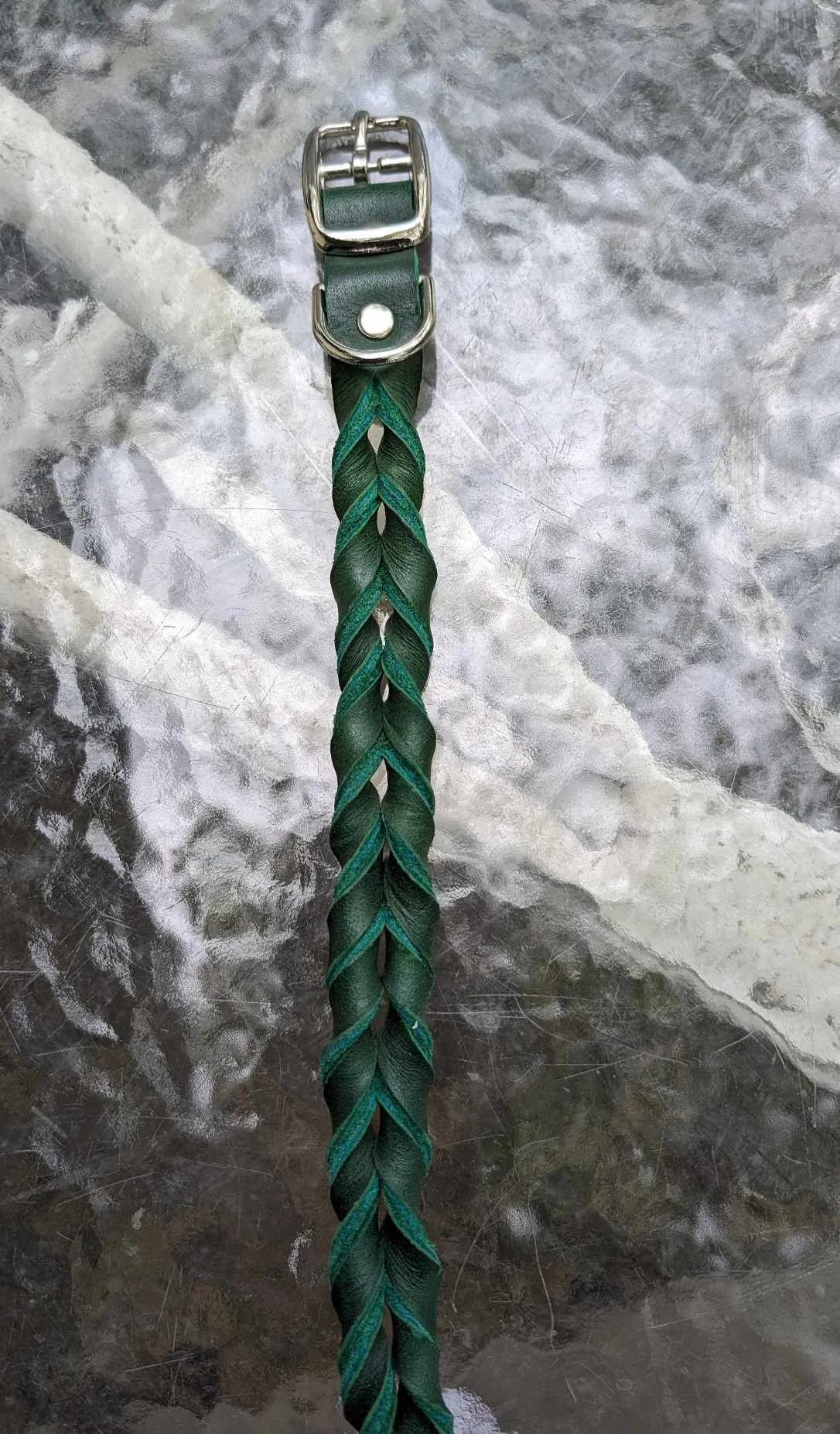 SALE! Shop worn Braided Latigo Leather Collars - SIZE 20 (fits 17.5"-20")