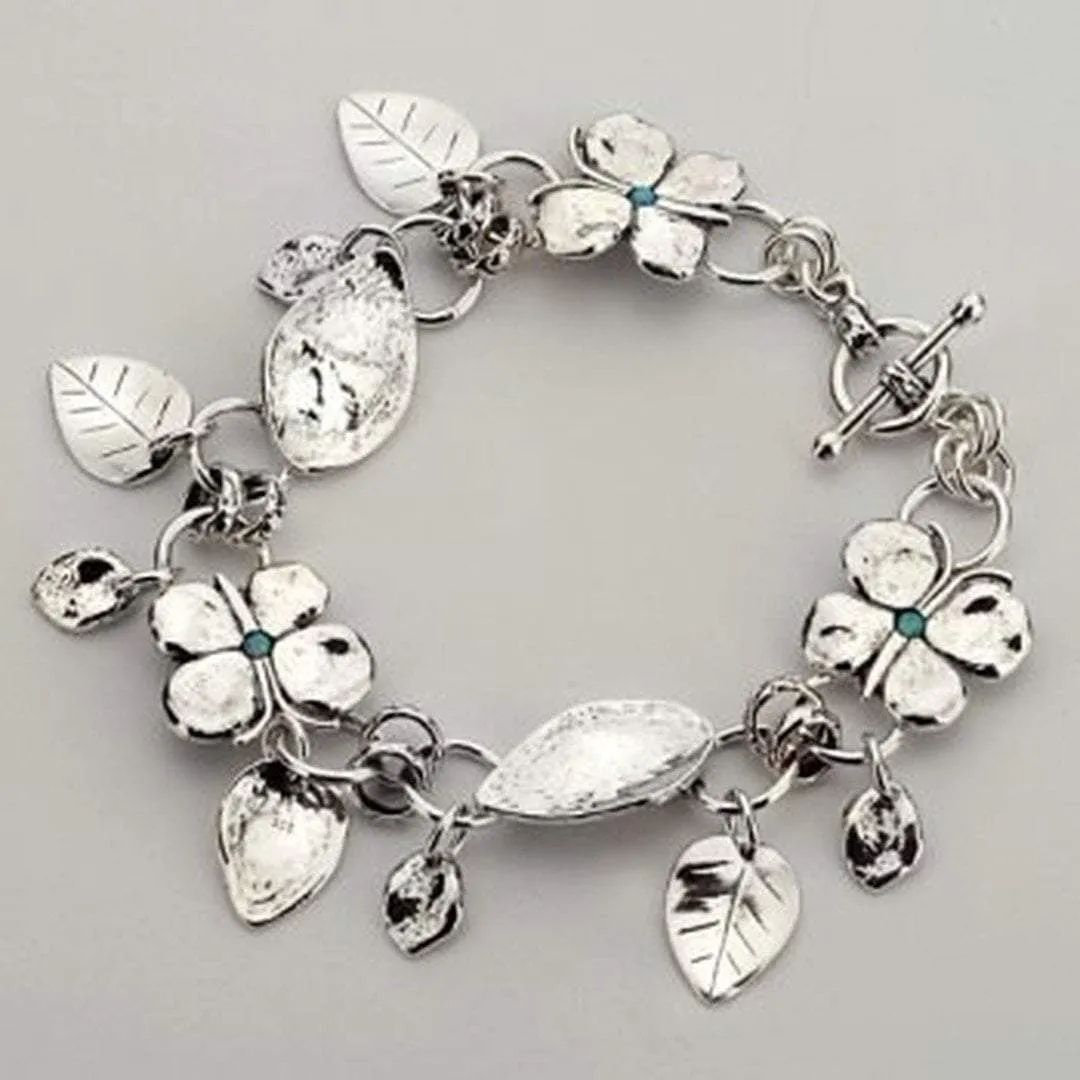 Silver Bracelets Israeli bracelets floral bracelet Boho jewelry flower