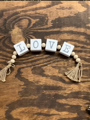 SR Wooden "Love" Tassel