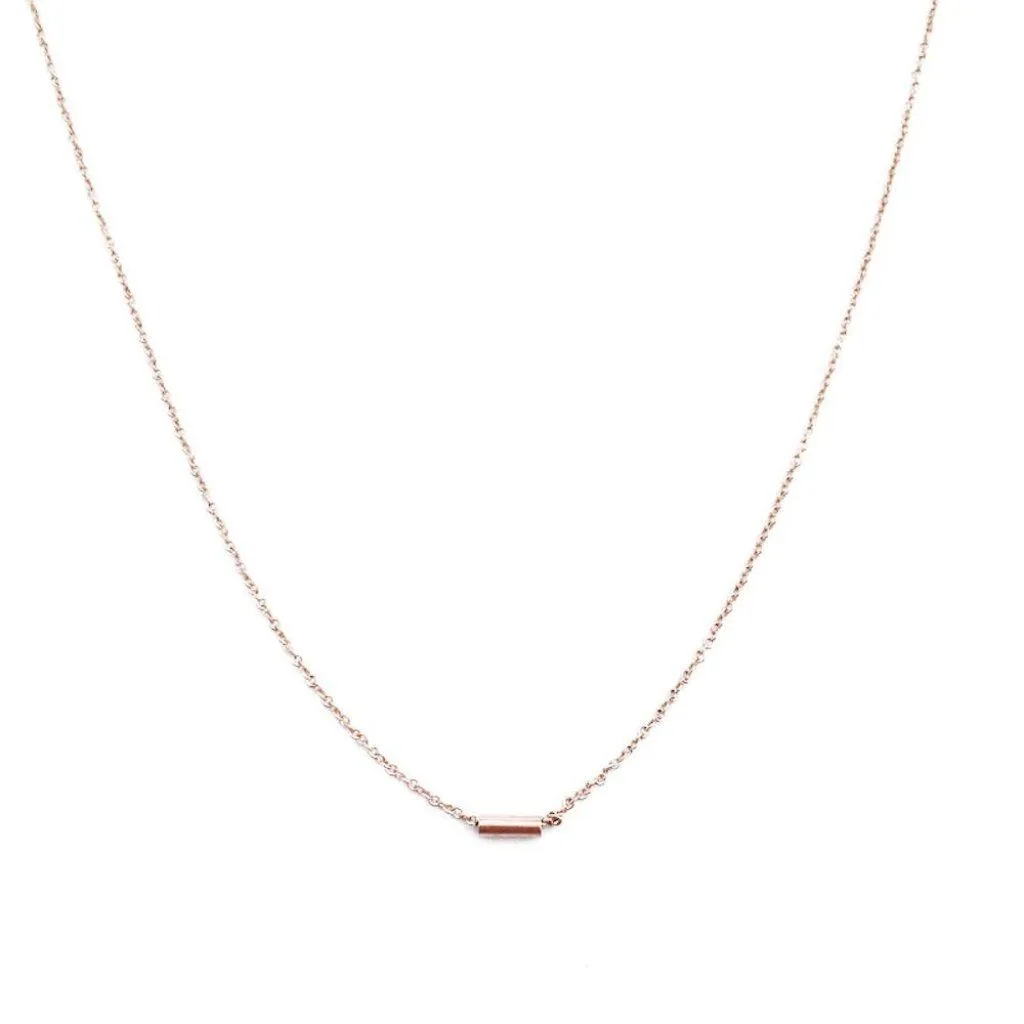 Tiny Dash Pipe Bar Necklace - Final Sale