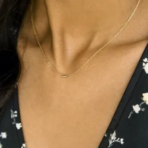 Tiny Dash Pipe Bar Necklace - Final Sale