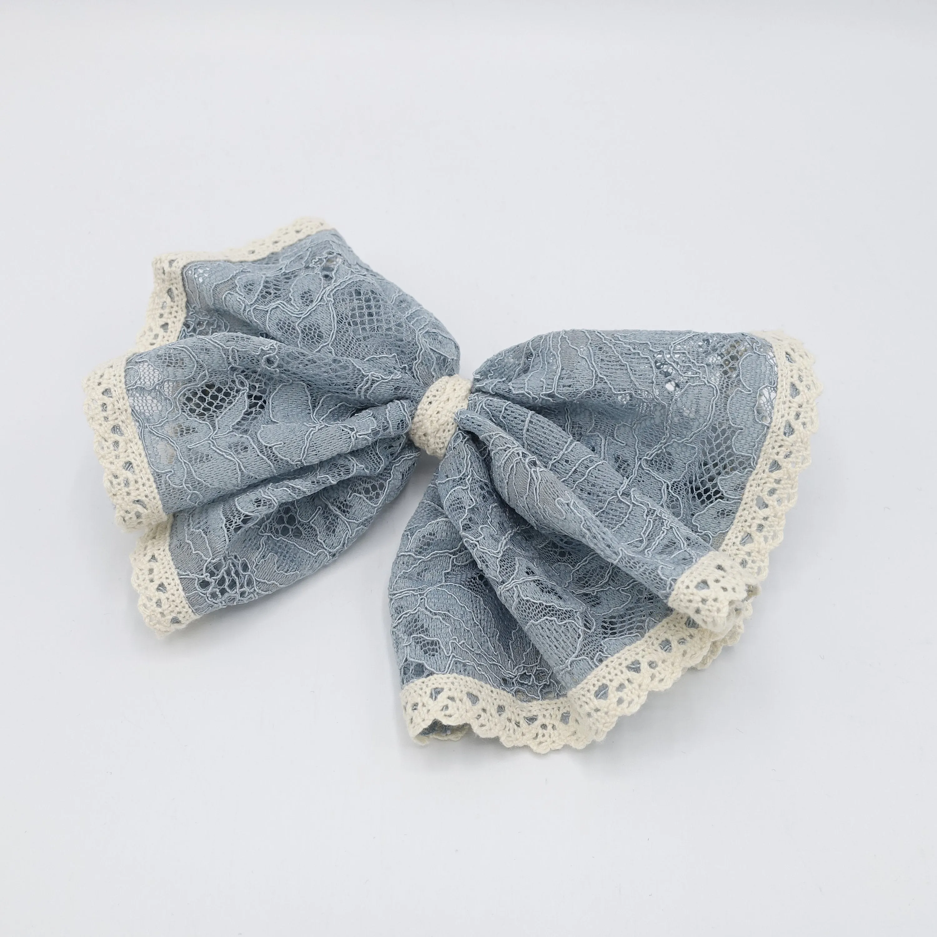 two tone floral lace hair bow layered hair accessory for women