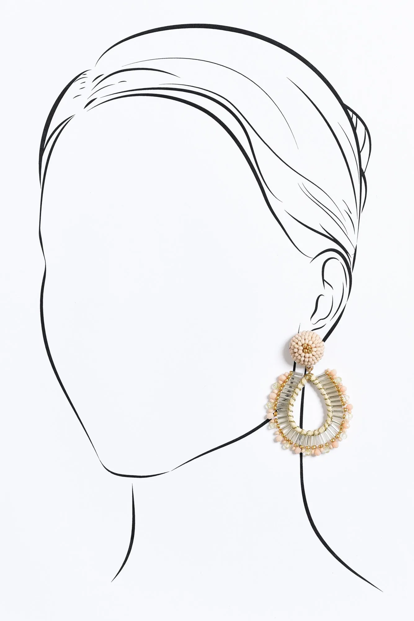 Villani Cream Beaded Drop Earrings