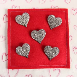 Vintage Diamanté Heart Brooch